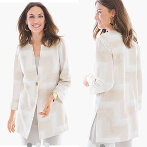 Chico’s Travelers Zigzag Crushed Jacket Medium